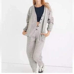 MADEWELL Cozy Gray Fleece Jumpsuit